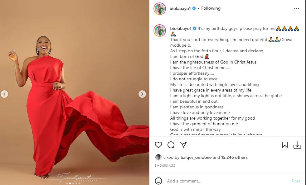 ‘Please pray for me’ Actress Biola Adebayo says as she clocks ‘age 40’, with gorgeous photos