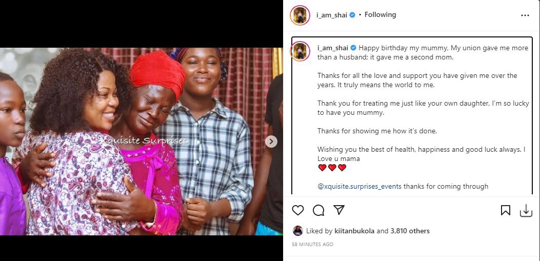 ‘My union gave me more than a husband’ Actress Seyi Edun throw shade at Toyin Abraham as she surprises her mother-in-law on her birthday