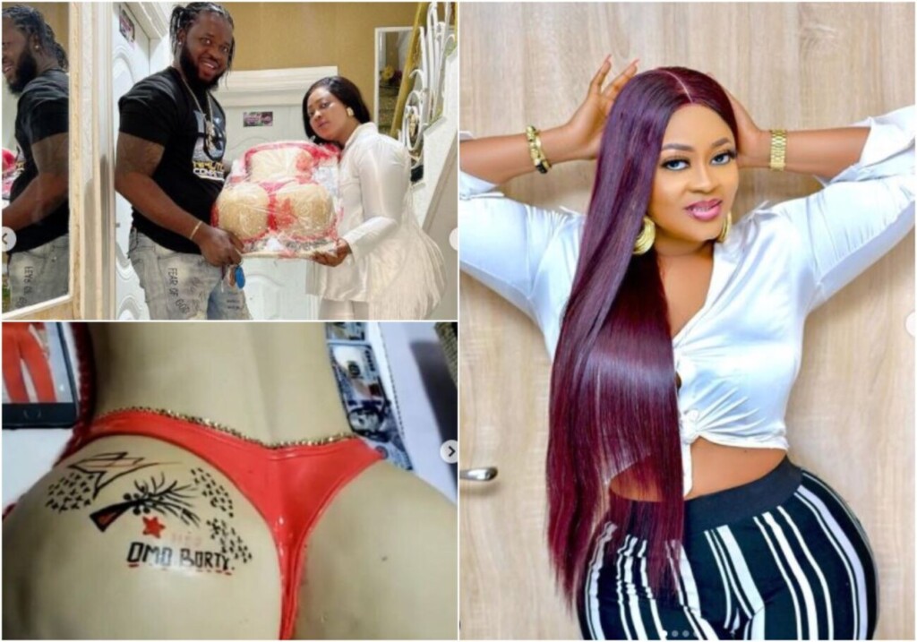 Actress Omoborty cause reactions with her massive Bum Bum ‘Ikebe’ cake