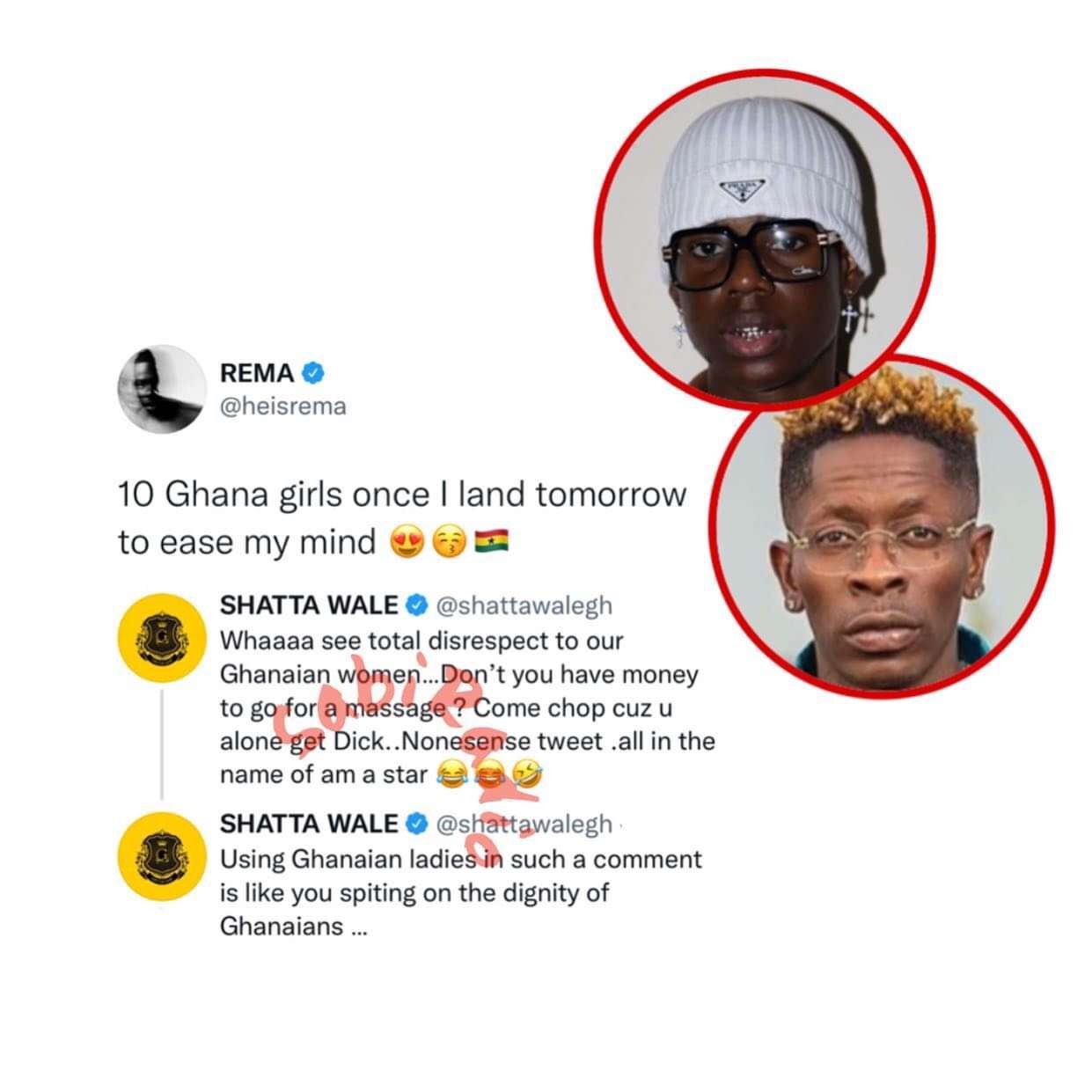 Shatta Wale come hard on Rema for ‘spitting on the dignity of Ghanaians girl’