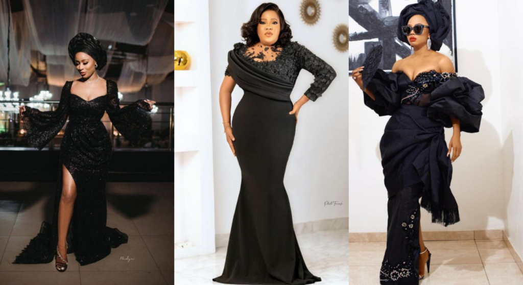 Actress Toyin Abraham, Toke Makinwa, others show us reasons to rock a black wedding gown