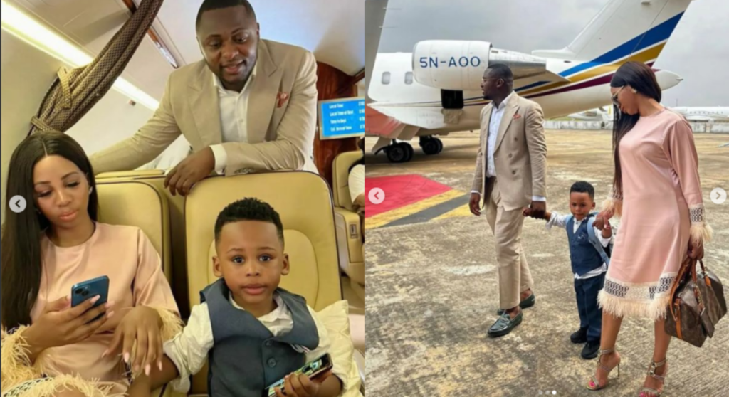 “Baby producing machine” – Nigerians blast Ubi Franklin as he spends time with 3rd baby mama, Nicola Siyo