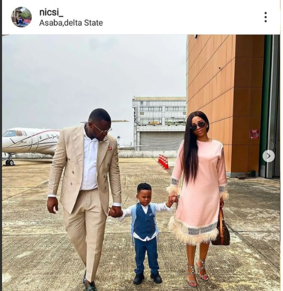 “Baby producing machine” – Nigerians blast Ubi Franklin as he spends time with 3rd baby mama, Nicola Siyo