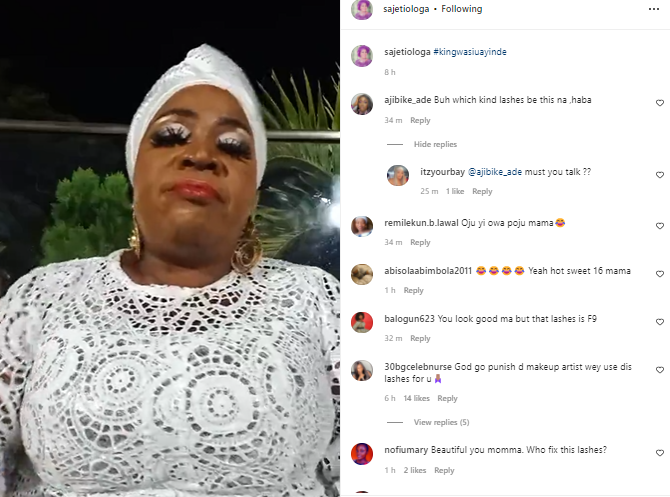 Madam Saje’s eye lashes to KWAM 1’s all white party causes reactions