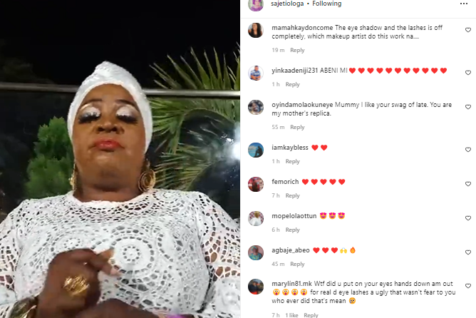 Madam Saje’s eye lashes to KWAM 1’s all white party causes reactions