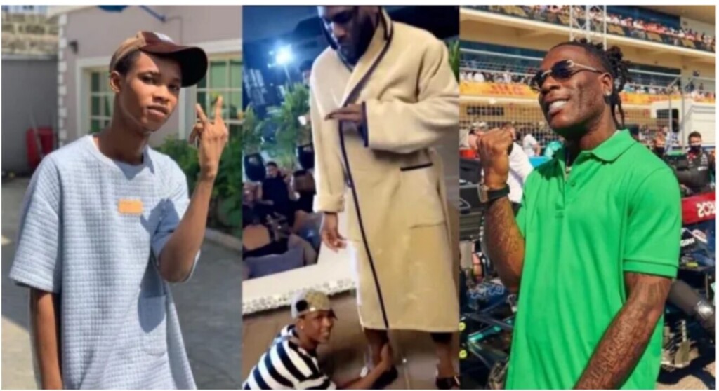 Reactions as Burna Boy gifts $3000 to singer who grabbed his feet in viral video