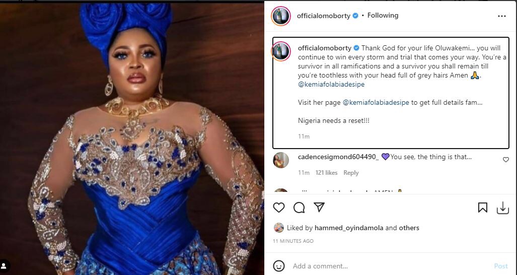 ‘You will continue to win every storm’ Actress Omoborty prays for Kemi Afolabi after surviving robbery attack