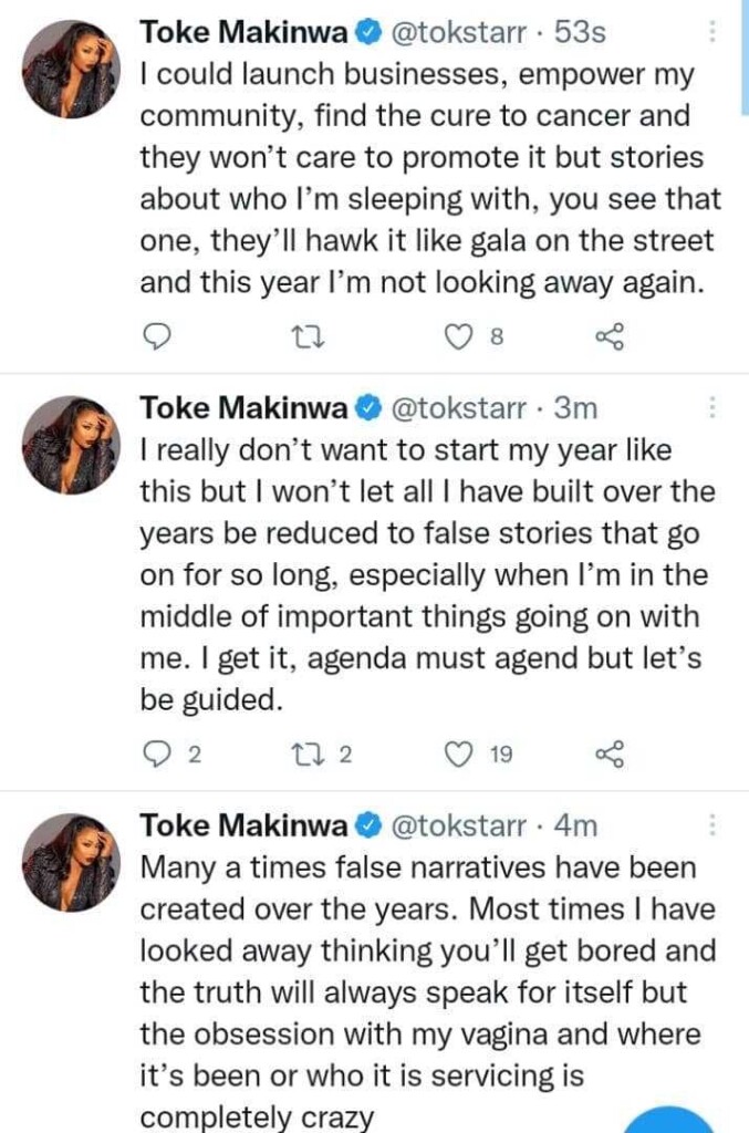 People Only Want To Know Who I Sleep With, They Don’t Care About My Achievements – Toke Makinwa Cried Out