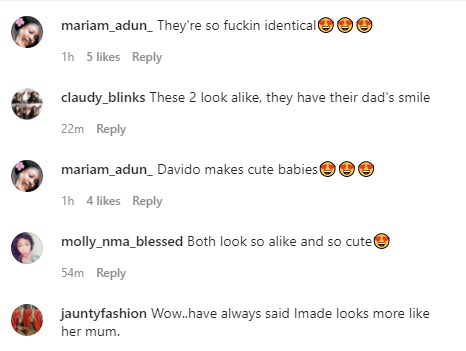 “They are identical” Nigerians react to photo of Davido’s Hailey and Ifeanyi