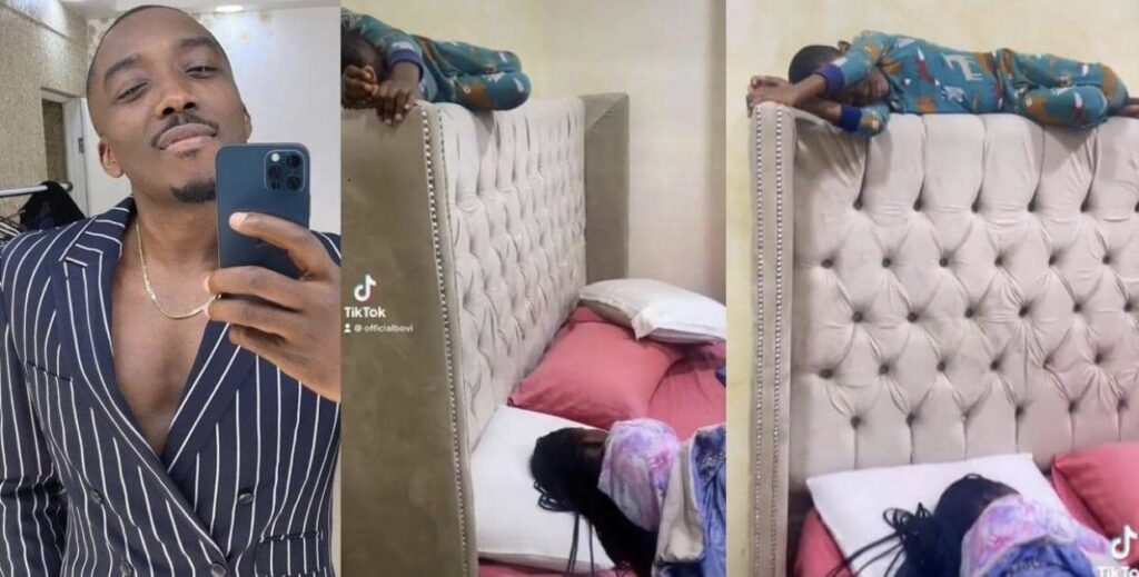 “Marvel found its new spiderman” – Bovi writes as he shares his son’s unique sleeping position (Video)