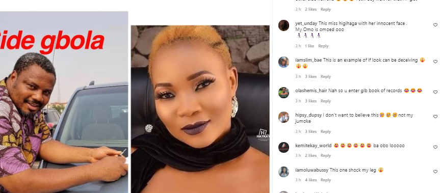 Actress Jumoke Odetola’s fans displeased after her sexual affair with rich married men leaks online