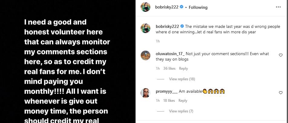 Nigerians run to Bobrisky as he sets to create online jobs for his loyal fans