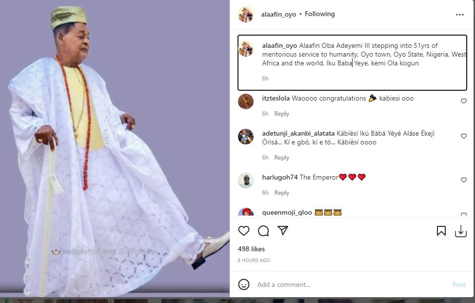 Alaafin of Oyo, Oba Lamidi Adeyemi celebrates 51st coronation anniversary