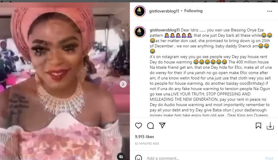 Just like Blessing CEO, Bobrisky exposed for allegedly claiming another man’s house