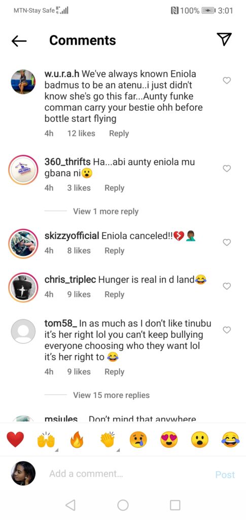 ‘She’s fighting for her stomach, not the masses’ Actress Eniola Badmus attacked for campaigning for Tinubu