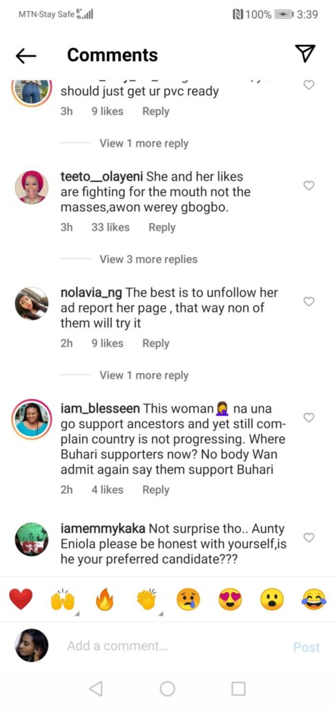 ‘She’s fighting for her stomach, not the masses’ Actress Eniola Badmus attacked for campaigning for Tinubu