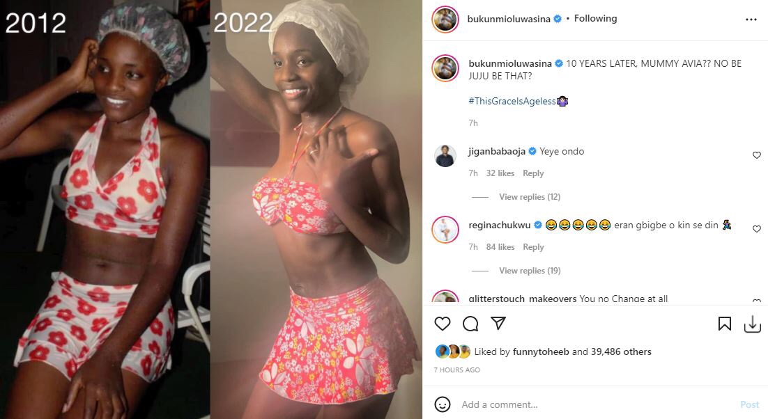 ‘This grace is ageless’ Actress Bukunmi Oluwashina sparks reactions with her 10 years throwback photo