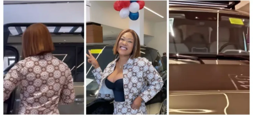 Actress Mercy Macjoe acquires luxury car, a year after buying brand new BMW