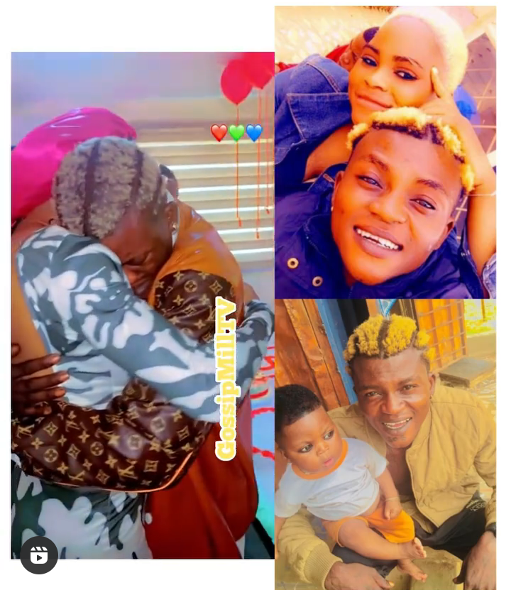 “Zazoo Dey Cry ke, Awww!!!” – Reactions As Emotional Portable Breaks down in tears after his Longterm boo/Baby mama organized Valentines day Surprise for him (Video)