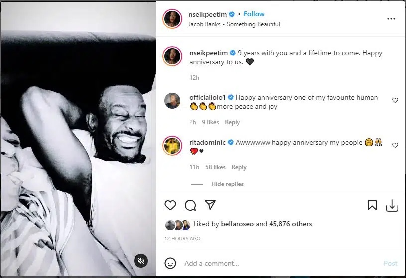 Actress Nse Ikpe-Etim makes exceptional promise to her husband on their 9th wedding anniversary