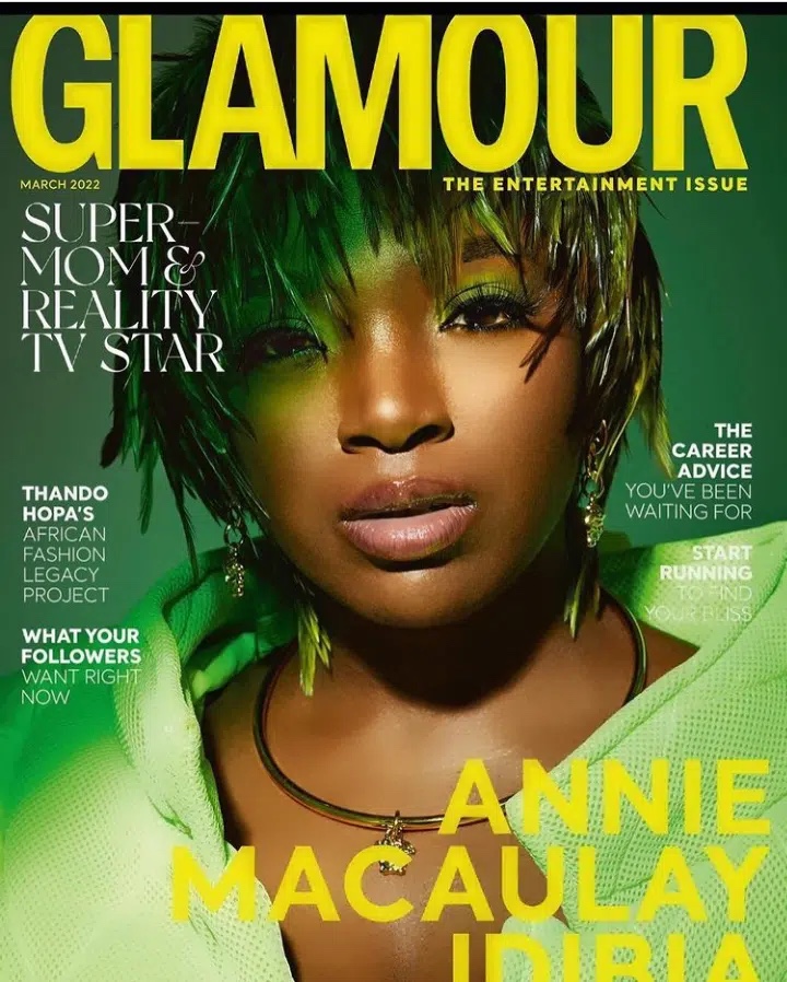 From cook girl living in boys quarter to South African Magazine cover – Annie Idibia brags