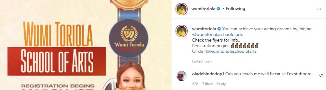 Drama as Actress Wunmi Toriola unveils her school of art weeks after Seyi Edun celebrated 1st anniversary of her film academy