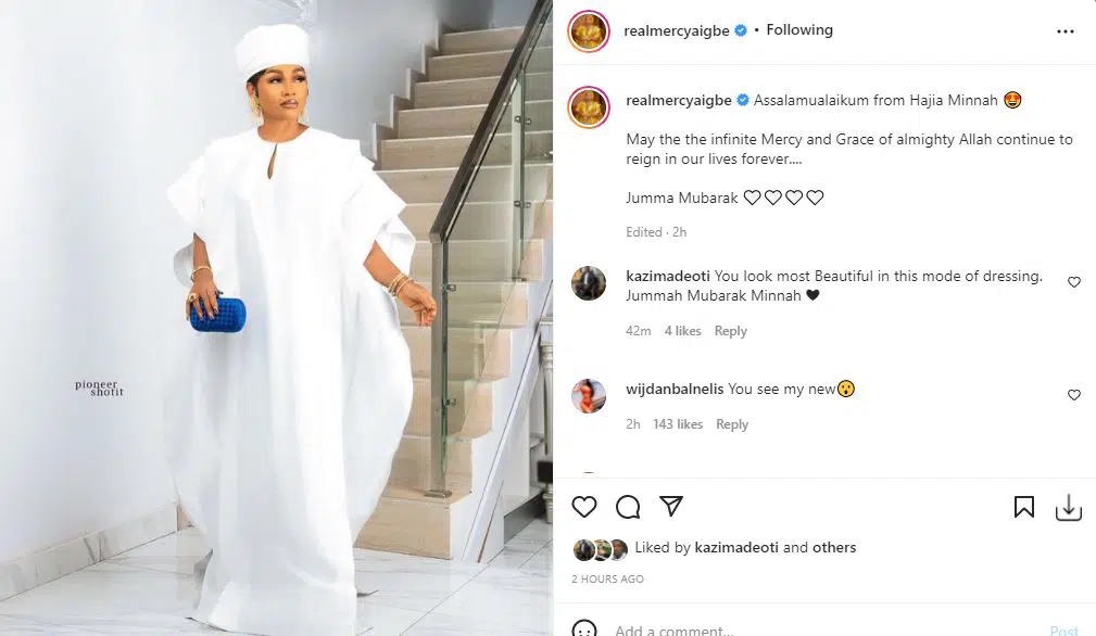 “This is too much for me” Actress Mercy Aigbe’s husband Kazim Adeoti voice out over his wife’s mode of dressing