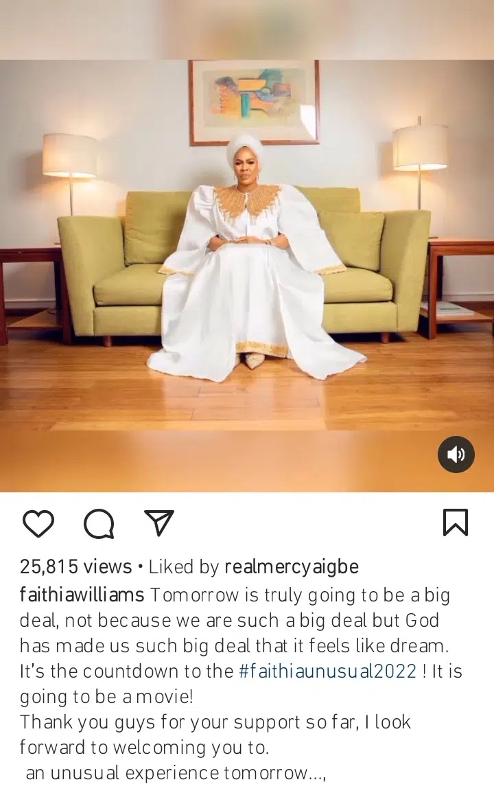 ‘My birthday party is going to be a movie’, Faithia Williams boasts