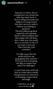 “If you’re a Nigerian woman planning to be successful, add Ashawo and Olosho to your plans” Nancy Isime slams those attributing women’s success to prostitution