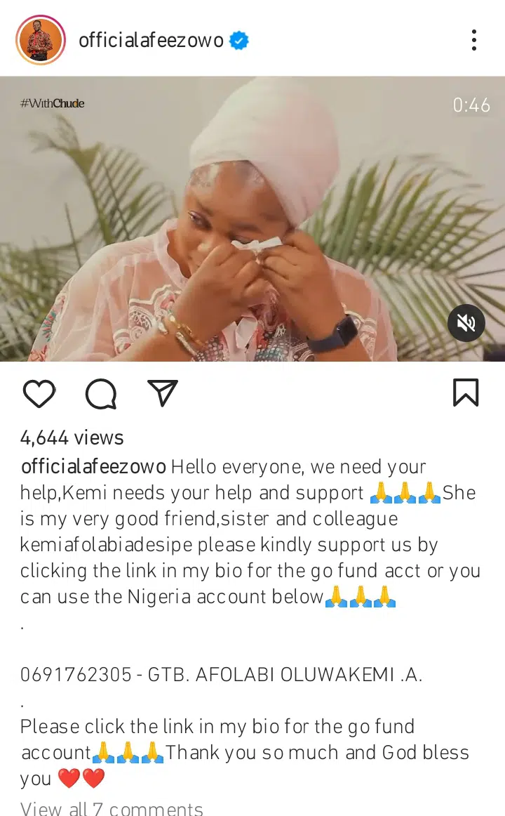 Mercy Aigbe, Toyin Abraham, Mide Martins and others crowdfund for Kemi Afolabi