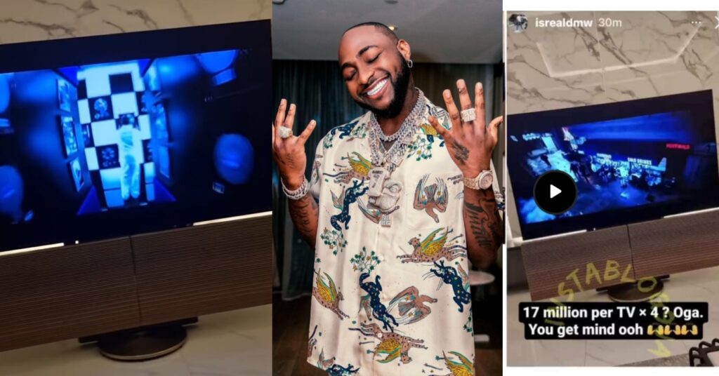 Isreal DMW shows off Davido’s Banana Island TV worth N68million