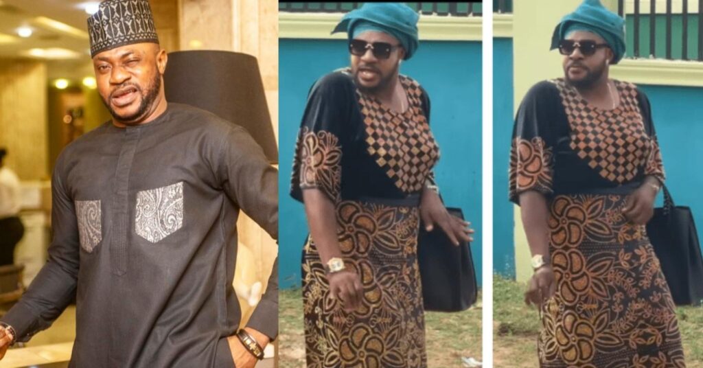 Odunlade Adekola Stirs Hilarious Reactions As He Rocks A Lady’s Dress In A Video He Shared On IG