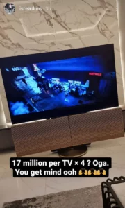 Isreal DMW shows off Davido’s Banana Island TV worth N68million