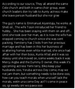 Another Mercy Aigbe” Drama as Actress, Yemi Terry steals friend’s husband