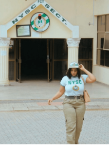 Actress Peju Johnson Says Service Year Is the Longest Year of Her Life As She Poses With NYSC Outfit (Photos)