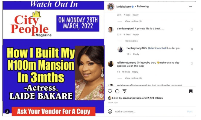 Don’t forget Kemi Afolabi need 60 million – Reactions as Laide Bakare reveals she built her new house worth of N100 million Naira within 3 month