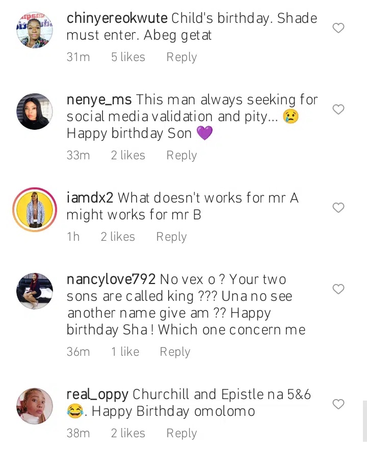 Olakunle Churchill receives knocks from Nigerians after birthday message to his son