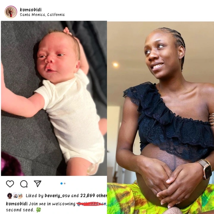 “She look like her daddy” Reactions As Dancer Korra Obidi Shares Photos Of Her New Born Baby On Instagram