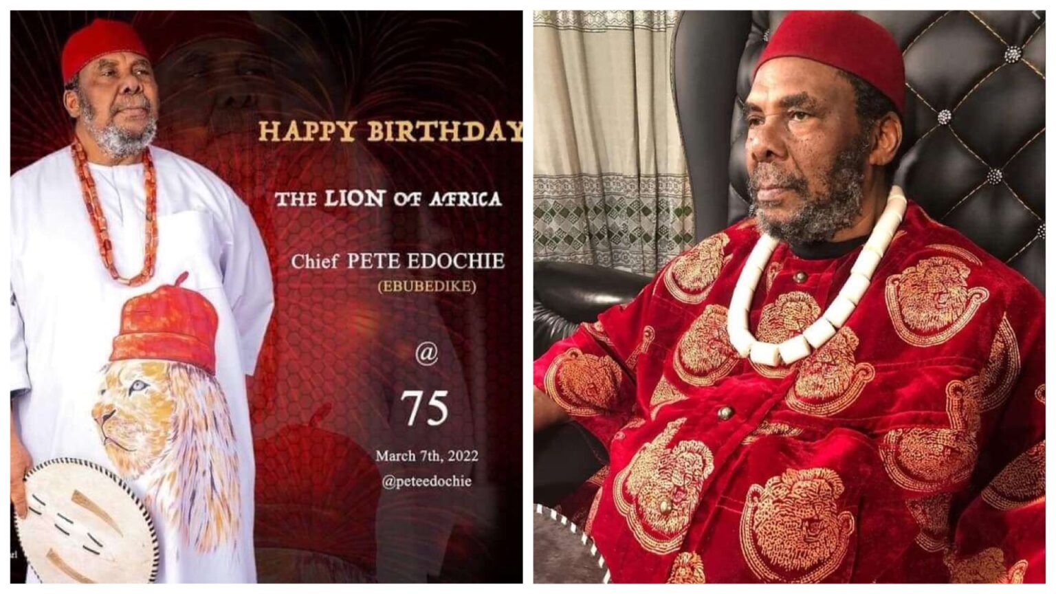 ‘Anybody who says age is just a number should subject himself to psychiatric evaluation’, Actor Pete Edochie says as he celebrate his 75th birthday today