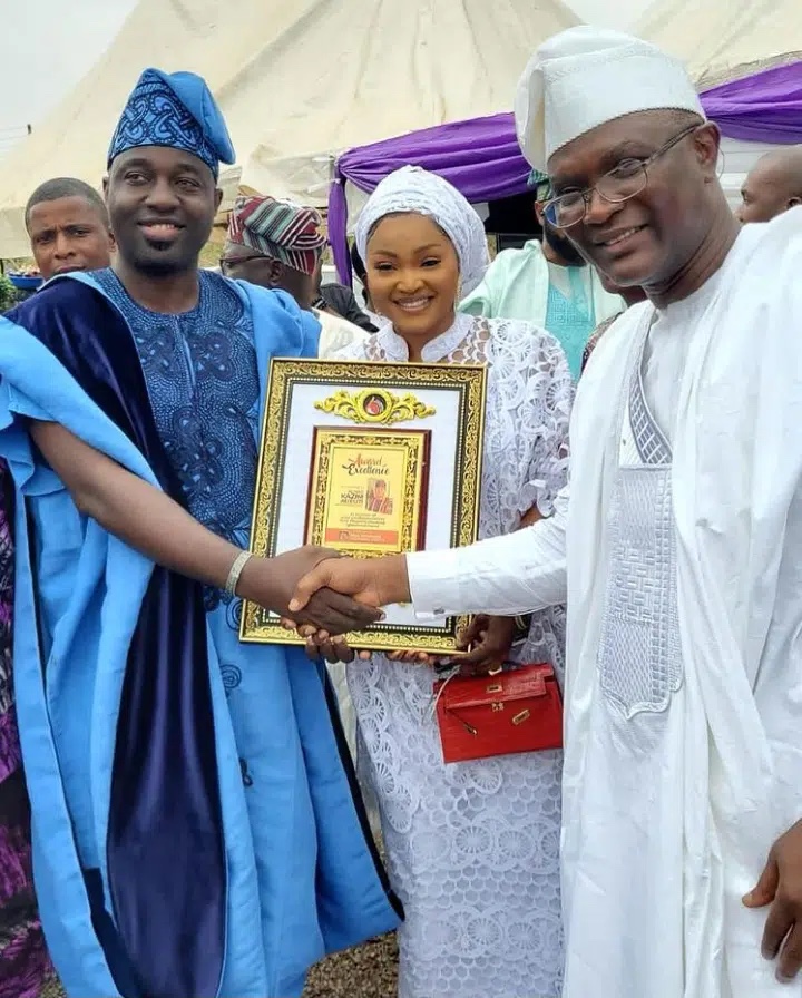 Mercy Aigbe’s husband, Kazim Adeoti bags award amidst marriage controversy