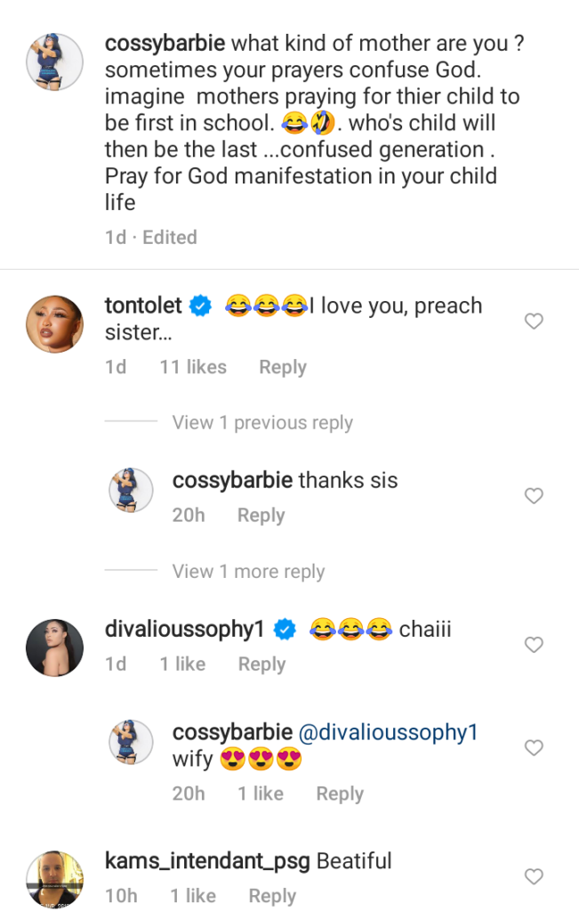 “Is Like You No Well” Fans Drag Actress Cossy Ojiakor Who tackles mothers For praying for their children to be the first and not the last (video)