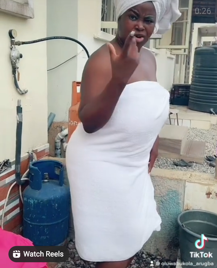 “You Are Sexy and Pretty in that Towel” – Fans Hails Bukola Arugba As She Rocks Only Towel In new Video