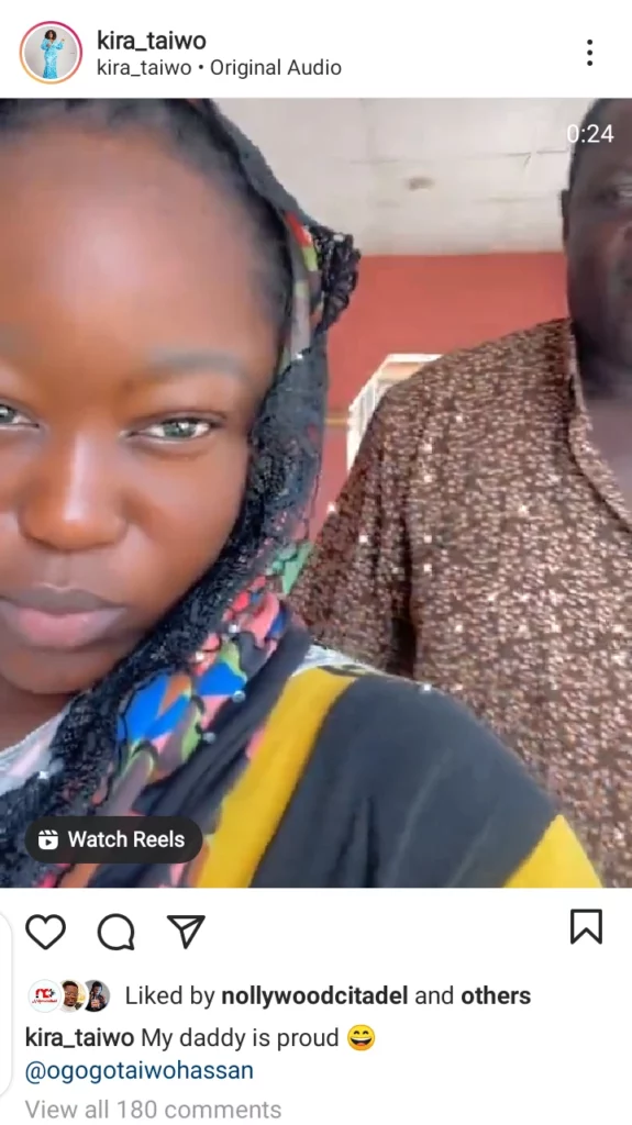 My Daddy Is Proud- Ogogo's Daughter, Kira Taiwo Says As She Shares A Lovely Video With Him