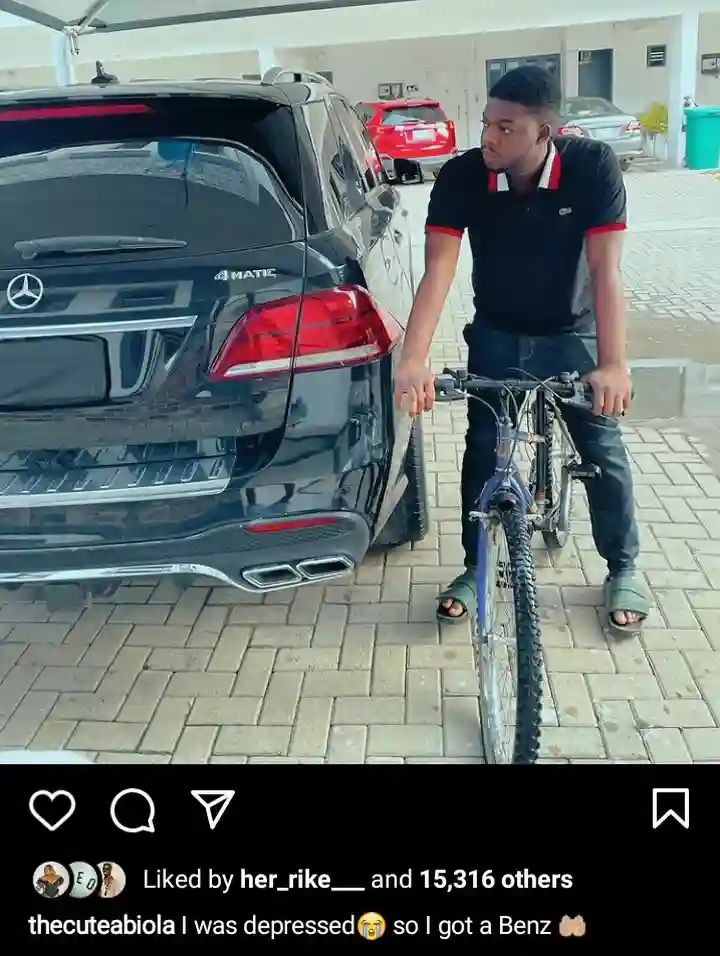 I Was Depressed So I Got A Benz - Comedian Lawyer Kunle Says As He Shows Off Brand New Car