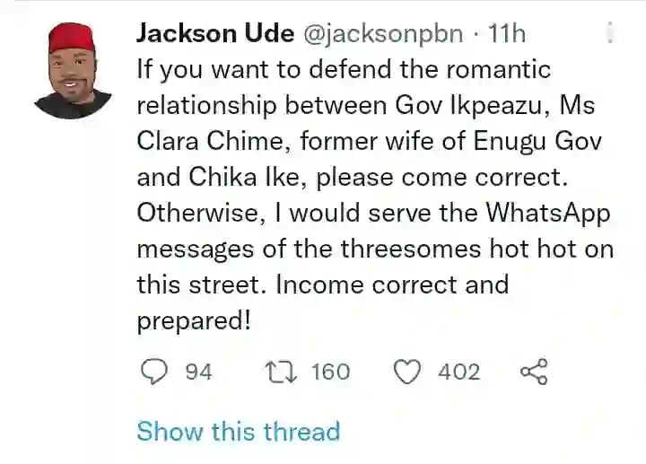 Trouble looms as actress Chika Ike is exposed for being in an entangled relationship with Abia State Governor