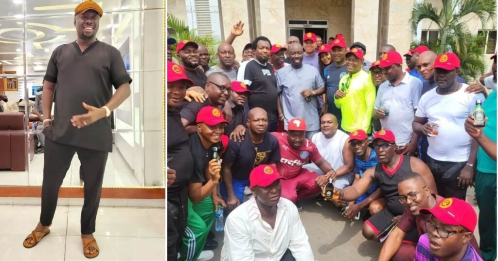 "Money Is Everything " Fans React As Young Billionaire, Obi Cubana, Hosts His Classmates At His Residence