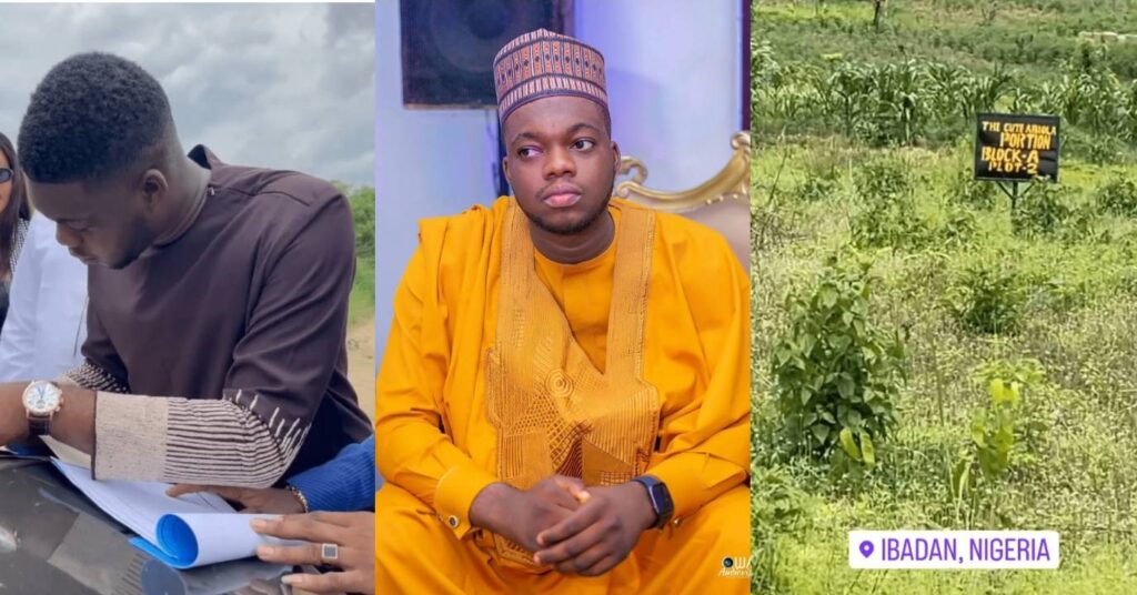 Celebrities and fans Congratulate Comedian, Cute Abiola Shows Off Multi-million Naira Land He Acquired (Photos)