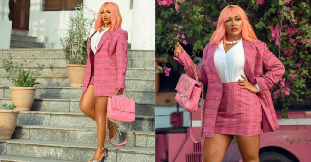 Mercy Aigbe Makes A Fashion Statement As She Flaunts Her Pink Suit On IG