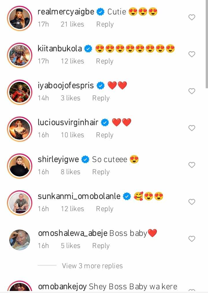 Mercy Aigbe, Iyabo Ojo, others react as Toyin Lawani’s daughter leaves fans drooling over her beauty