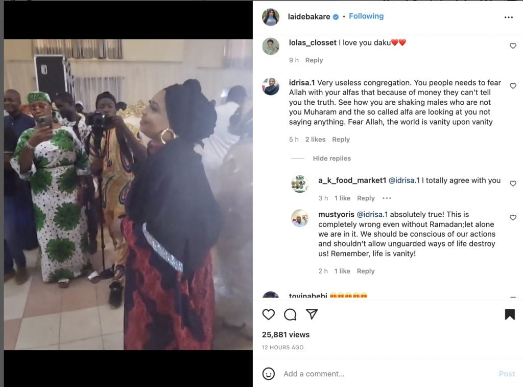 Fans condemn actress Laide Bakare for shaking mens hands at Ramadan lecture